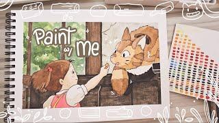 paint studio ghibli scene with me | Mei and the KittenBus - a sequel of Totoro | using watercolor 