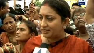 Smriti Irani protests against FDI in retail and fuel hike