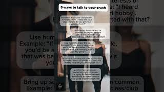 How to start a conversation with your Crush #conversationstarters #rizz #crush #charm #datingtips