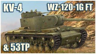 KV-4, 53TP Markowskiego & WZ-120-1G FT • WoT Blitz Gameplay