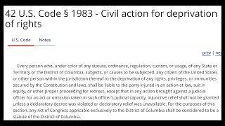 42 USC 1983 "Civil Action for Deprivation of Rights" - Easy Memorization