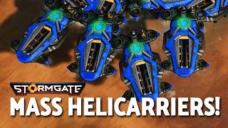 Sick Vanguard vs Celestials match with MASS HELICARRIERS - Stormgate