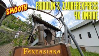 Fridolin's verrückter Zauberexpress Front Row POV 4K Onride | ART Engineering smooth Family Coaster