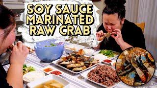 SOY SAUCE MARINATED RAW CRAB (Ganjang Gejang) 간장게장 MUKBANG 먹방 + KOREAN BBQ EATING SHOW!