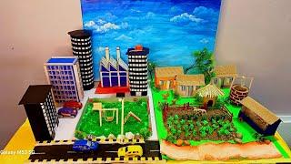 Rural and Urban city model | City & Village model making Project | Rural area and urban area