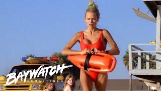 C J Parker Runs To Save A Man Drowning In The Sea! Baywatch Remastered