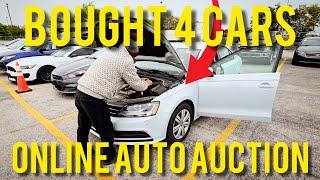 BUYING 4 CARS ONLINE AT MANHEIM AUTO AUCTION MAMHEIM TEXAS HOBBY AUCTION HAUL 4 BIDS WON AND 2 SOLD!