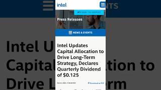 Intel cuts dividend 66%?!??   #intc #dividend