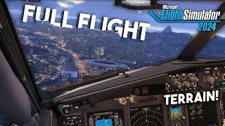 Microsoft Flight Simulator 2024 + PMDG 737 : DANGEROUS Approach and Landing! | REALISM Full Flight