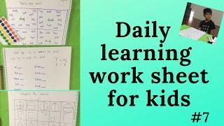 Daily learning worksheets for 3 to 6 years kids | DIY activity sheets for kids