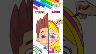 Draw PAW Patrol Simple | Drawing Ryder and Katie Tutorial  #pawpatrol #drawing #shorts