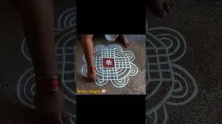 Navaratri special simple padi kolam 🪷for beginners | simple rangoli#rangoli #kolam #muggulu #shorts