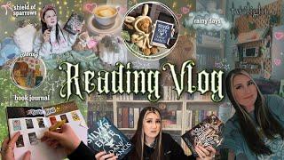 reading fanro, book journal, twilight vibes, bookstore, silver elite/shield of sparrows⋆˚ cozy vlog