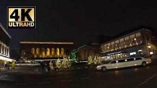 Night Walk In the Streets of Central Gothenburg Sweden | 4K