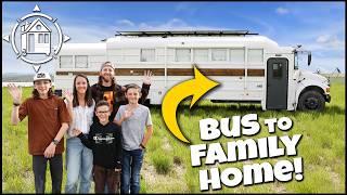 Young FAMILY transforms old BUS into LUXURY TINY HOME (& everyone has something to say about it)