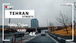 Driving Through Tehran streets 4K in a rainy day / Traffic going crazy/ Iran 2023 / رانندگی در تهران