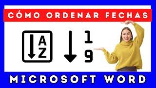 How to ORDER DATES in WORD  @DomingoenlaRed