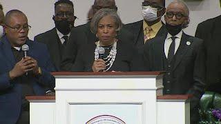 US Representative Brenda Lawrence speaks at funeral of Patrick Lyoya