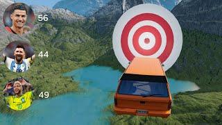 Ronaldo vs Neymar vs Messi vs Car Jumps vs Darts - BeamNG.Drive