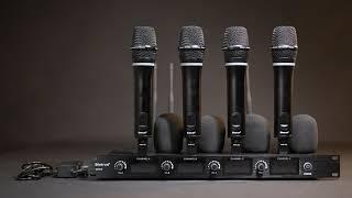 Bietrun 4-Channel Wireless Microphones System with 4 Rechargeable Handheld Mics-WXM26