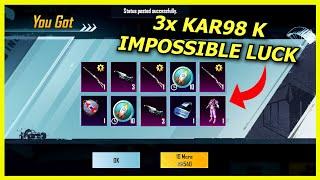 Kar98 NEW LUCKIEST LUCKY SPIN CRATE OPENING || GOT 3 kar98impossible luck