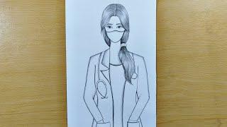 How to Draw a Doctor Girl || Easy Pencil Sketch