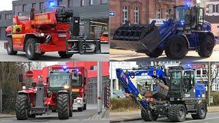 [BEST OF BAGGER & TELELADER] FEUERWEHR und THW auf Einsatzfahrt