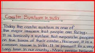 Caste System in IndiaEssay/Paragraph writing on Caste SystemIndian Caste System