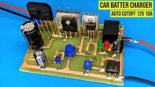 How to make 12v charger Simple Auto cut off 12 volt battery charger circuit