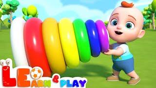 Learn Colors with Stacking Rings | Educational Videos for Toddlers | Learn & Play with Leo