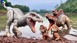 SPINOSAURUS Vs INDOMINUS Vs MOSASAURUS  Jurassic World | Movie for Families | TCF CREATOR