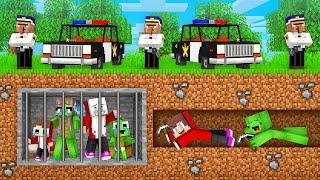 JJ and Mikey Saved Families From the Underground Prison in Minecraft (Maizen)