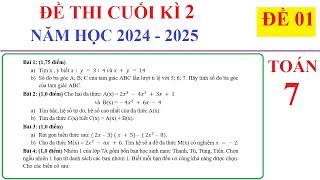 TOÁN 7 - ĐỀ 1 - ĐỀ THI CUỐI HỌC KÌ 2 TOÁN LỚP 7 NĂM 2024-2025. ÔN TẬP HỌC KÌ 2
