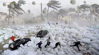 100 cars destroyed! Tragedy in USA, storm and 6-inch hail hit Oklahoma city