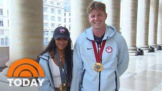 Hunter Woodhall and Tara Davis-Woodhall on winning gold in Paris