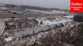 AERIAL FOOTAGE: Drone Captures Destruction On The Ground After A Tornado Hits Rolla, MO