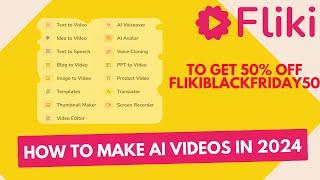 Create Stunning AI Videos in 2024 with Fliki.AI – Unlock a 50% Discount Today!