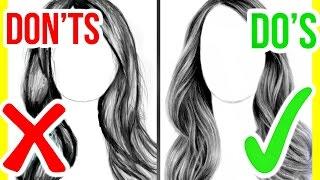 DO'S & DON'TS: How to Draw Realistic Hair | Step by Step Drawing Tutorial