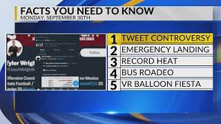 KRQE Newsfeed: Tweet controversy, Emergency landing, Record heat, Bus Roadeo, VR Balloon Fiesta