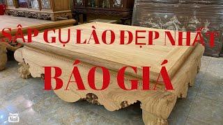 SẬP NGỒI GỖ GỤ LÀO 1m7x2m1 |SẬP GỤ CAO CẤP|ĐỒ GỖ HIỆP HÀ