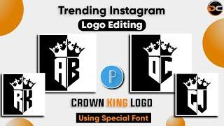 Instagram Trending Logo Editing || Crown King Logo editing || Pixllab Logo Editing