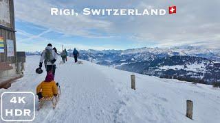 Rigi, Switzerland| Swiss mountain winter tour | 4K HDR