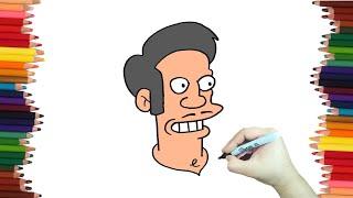 HOW TO DRAW APU FROM THE SIMPSON STEP BY STEP