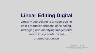 Linear & Non Linear Editing