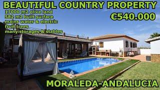 €540.000-Fantastic large country property with private pooL, olive fields, for sale in Granada