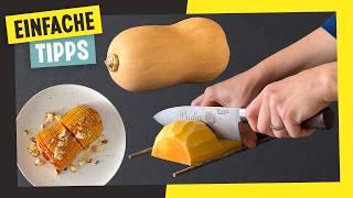 Butternut Kürbis schneiden und schälen - Tipps & Tricks und leckeres Rezept