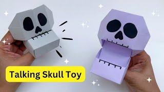 How To Make Paper Talking Skull Toy For Kids / Halloween Craft Ideas / Paper Craft / KIDS crafts