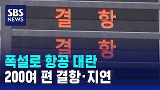 폭설로 항공 대란…200여 편 결항·지연 / SBS