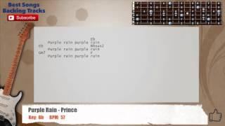  Purple Rain - Prince Guitar Backing Track with scale, chords and lyrics