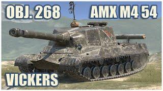 Object 268, AMX M4 54 & Vickers Light • WoT Blitz Gameplay